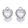 Brass Inlaid Clear Cubic Zirconia Charms ZIRC-S069-048B-P-1