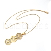 Hexagon 304 Stainless Steel Cable Chain Pendant Necklaces for Women NJEW-K253-33G-4