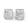 Hollow Brass Clear Cubic Zirconia Charms KK-E068-VC474-1