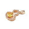 Brass Micro Pave Cubic Zirconia Pendants KK-E795-28KCG-01-3