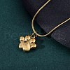 304 Stainless Steel Dog Paw Print Pendant Necklaces for Women NJEW-Z044-13G-3
