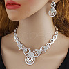 Vortex Alloy Crystal Rhinestone Pendant Necklaces & Stud Dangle Earrings Sets FS-WG0FB06-01-2