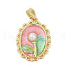 Brass Enamel Pendants KK-U068-11A-01G-1