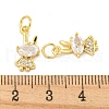 Rack Plating Brass Micro Pave Clear Cubic Zirconia Pendants KK-B093-03G-3