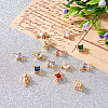 Cheriswelry 20Pcs 10 Styles Brass Cubic Zirconia & Glass Connector Charms KK-CW0001-06-6