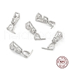 Anti-Tarnish Rhodium Plated 925 Sterling Silver Ice Pick Pinch Bails STER-Z001-117P-4