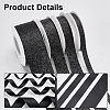   4 Rolls 4 Styles Sparkle Polyester Ribbons SRIB-PH0001-33-4