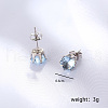 Brass Cubic Zirconia Flat Round Stud Earrings EB9098-4