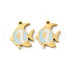 304 Stainless Steel Enamel Charms STAS-U060-02G-03-1