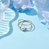 Round Shell Pearl Beaded Ring RJEW-TA00134-3