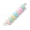 Macaron Color Dyed Natural Freshwater Shell Rondelle Beaded Links PALLOY-JF03705-02-5