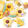  12Pcs 6 Styles Opaque Resin Pendants RESI-TA0002-04-2