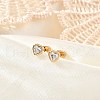 304 Stainless Steel Rhinestone Stud Earrings for Women EJEW-M068-02G-5