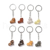 Lion Natural Gemstone Keychain KEYC-G055-05P-1