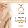 Beebeecraft Brass Toggle Clasps KK-BBC0013-26G-2