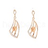 Brass Micro Pave Clear Cubic Zirconia Stud Earring Findings KK-S364-130-1