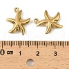 304 Stainless Steel Pendants. Starfish Charm STAS-A190-03G-3