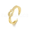 Knot Clear Cubic Zirconia Cuff Rings RJEW-G337-08G-2