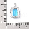 Rack Plating Brass Micro Pave Cubic Zirconia Pendants ZIRC-I066-06A-01-3