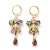 Bowknot Rack Plating Golden Brass Dangle Leverback Earrings EJEW-A030-05G-02-1