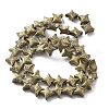 Electroplated Natural Lava Rock Beads Strands G-A251-C01-01A-1