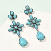 Alloy Synthetic Turquoise Dangle Stud Earrings EJEW-U053-06AS-3