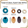 Gorgecraft 160Pcs 4 Colors Natural Wood Dyed Beads WOOD-GF0002-02-2