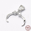 Anti-Tarnish Rhodium Plated 925 Sterling Silver Micro Pave Cubic Zirconia Pendant Bails STER-P034-35P-7