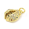 Ladybug Rack Plating Brass Micro Pave Cubic Zirconia Pendants KK-Z053-03G-3