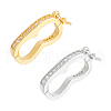 Unicraftale 2Pcs 2 Colors Platinum Plated 925 Sterling Silver Rhinestone Twister Clasps STER-UN0001-05-1