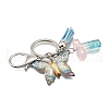 26Pcs Transparent Epoxy Resin & Transparent Acrylic & Faux Suede Tassel Keychain KEYC-JKC01202-20-2