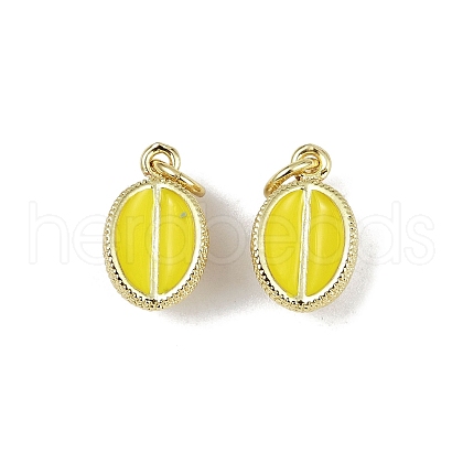 Brass Enamel Pendants KK-H072-18G-08-1