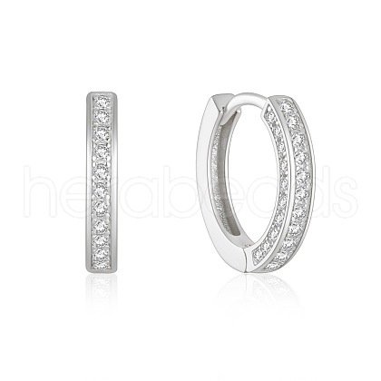 S925 Sterling Silver Circle Hoop Earrings VT3298-6-1
