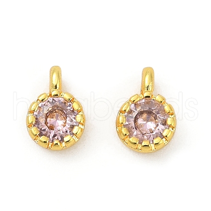 Brass Pave Cubic Zirconia Pendants KK-H204-03G-04-1