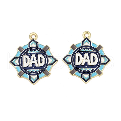 Father's Day Alloy Enamel Pendants ENAM-V001-03C-G-1