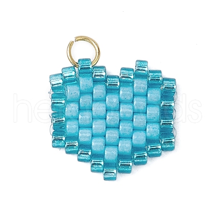 Seed Beads Beaded Charms PALLOY-MZ00359-03-1