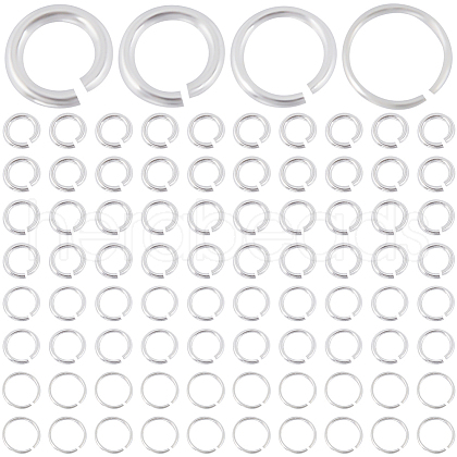 CREATCABIN 140Pcs 4 Styles 925 Sterling Silver Open Jump Rings STER-CN0001-40-1