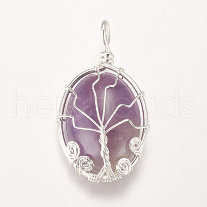 Natural Amethyst Pendants G-I205-A-04S-1