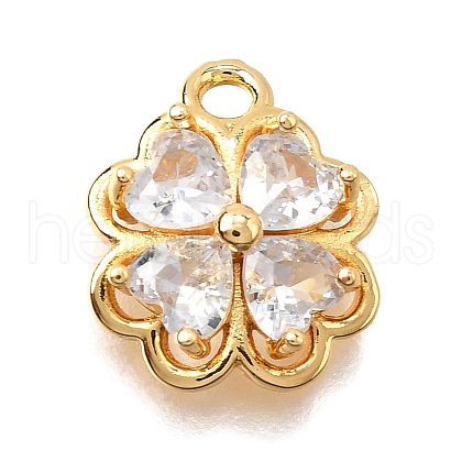 Brass Micro Pave Cubic Zirconia Pendants KK-D385-01G-01-1