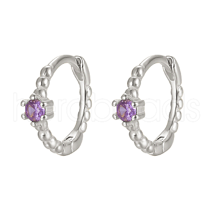 Vintage Elegant 925 Silver Cubic Zirconia Hoop Earrings AU2910-8-1
