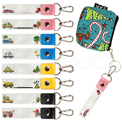 PU Leather & Cotton Name Marker Keychain AJEW-WH0514-007-1