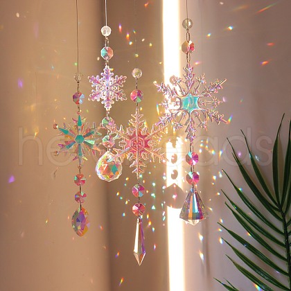 Snowflake K9 Glass Big Pendant Decorations PW-WG59589-05-1