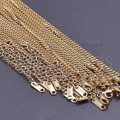 Stainless Steel 3mm Curb Chain Necklaces OT4459-2-1