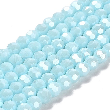 Electroplate Opaque Glass Beads Strands EGLA-A035-P6mm-A10-1