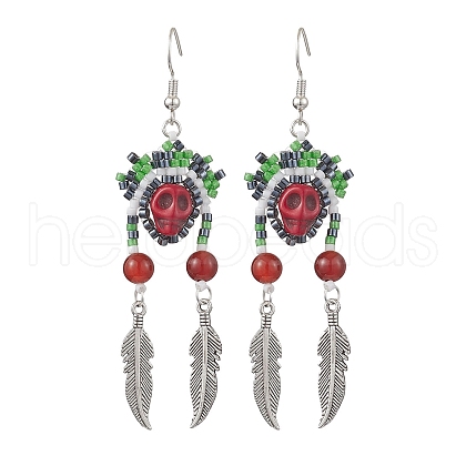Iron Dangle Stud Earring EJEW-MZ00189-03-1