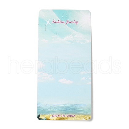 Rectangle Sky Print Paper Jewelry Display Cards AJEW-A051-06-1