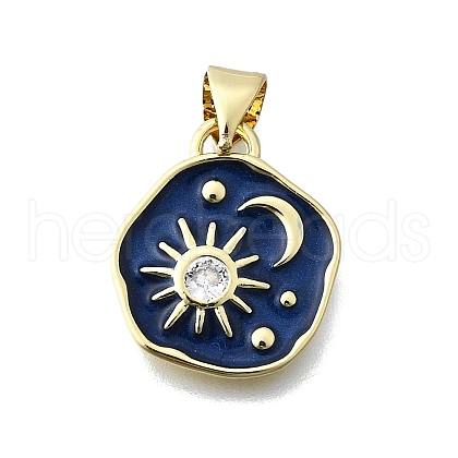 Brass Micro Pave Cubic Zirconia Pendants KK-V010-04G-02-1