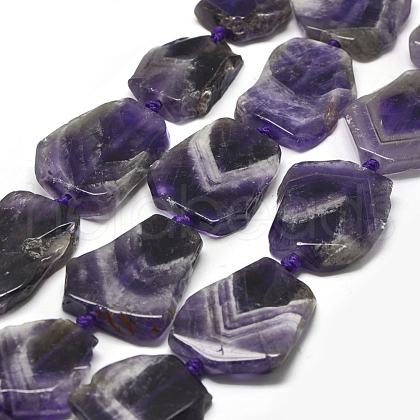 Natural Amethyst Beads Strands G-E401-H07-1