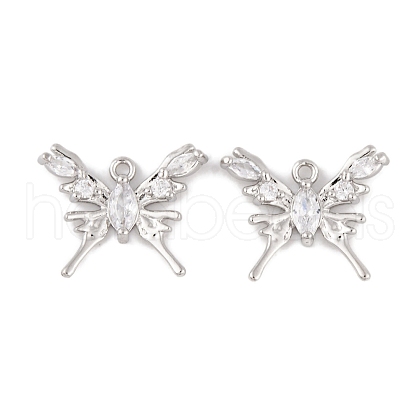 Brass Micro Pave Clear Cubic Zirconia Pendants KK-L212-03P-1