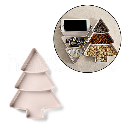 Christmas Tree Shaped Plastic Snack Dried Tray Box DJEW-Q003-01C-1